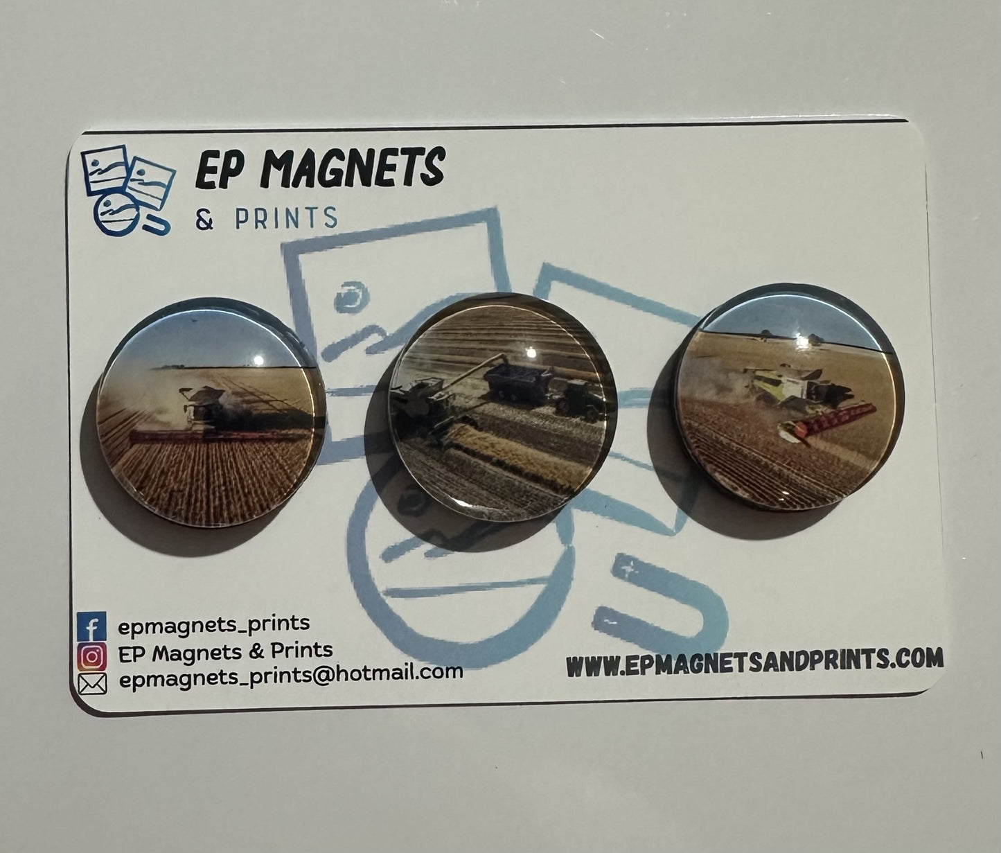 3 x 2.5cm Round Magnets